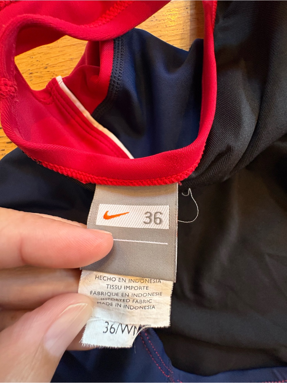 Nike Women’s Navy and Red Athletic One-Piece Swim Suit - Picture 4 of 5